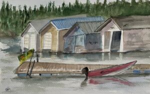 Floating Boathouses (Denare Beach SK) ePA 8x12”- $168